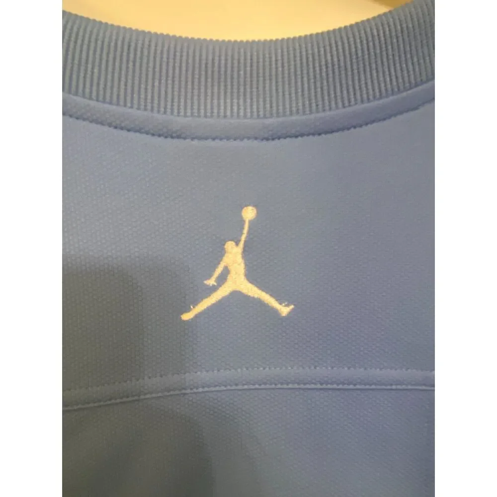 Jordan UNC Tar Heels Dri-FIT Long Sleeve Performance Shirt Blue White XXL